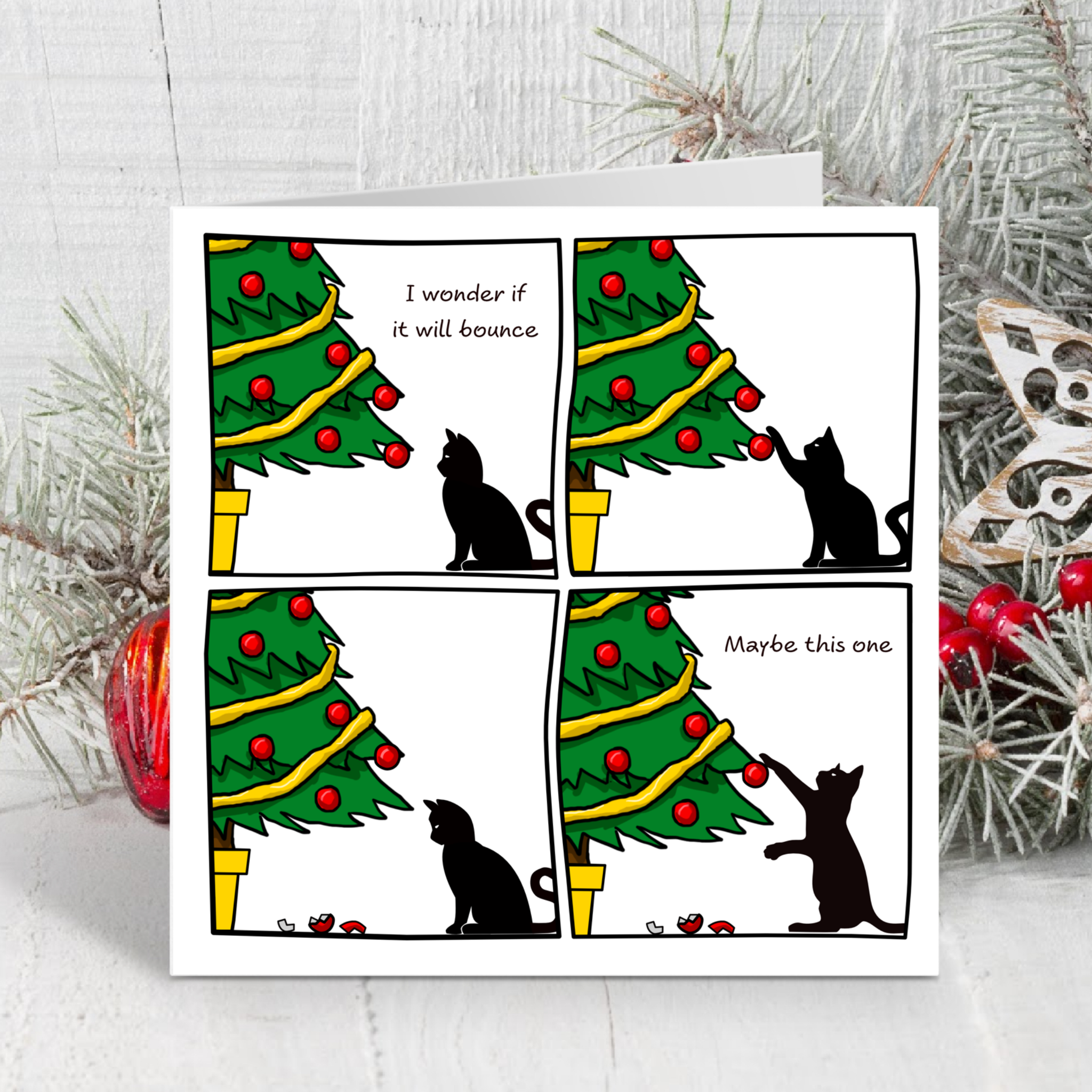funny cat family christmas cards